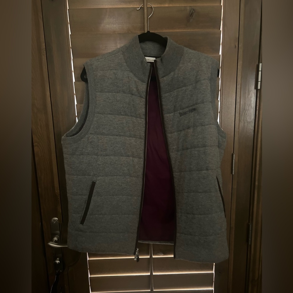 PETER MILLAR Gray Quilted Puffer Vest - Size L - only worn a few times